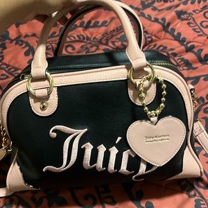 Black and pink Juicy with pink crossbody strap